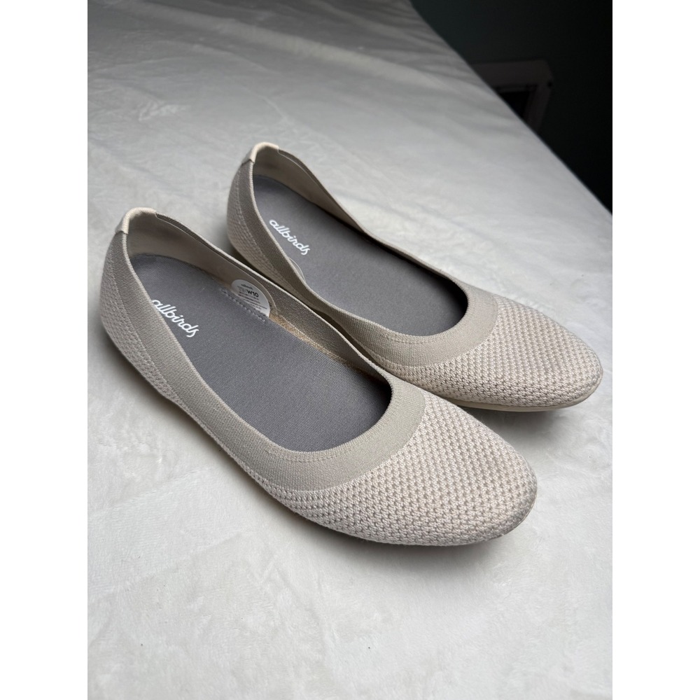 Allbirds Tree Breezers Oatmeal Beige Knit Ballet Flats Shoes Women 10